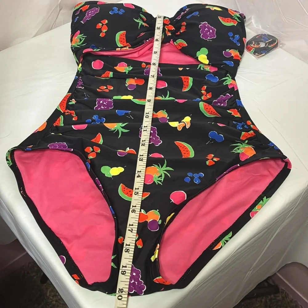 Kate Spade Women’s Black Fruit-Print One-Piece Swimsuit